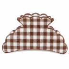 CHECKERED CLAW HAIR CLIP - BROWN 