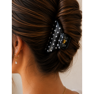 DOT CLAW HAIR CLIP - BLACK
