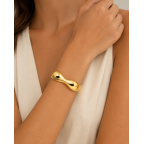 METAL HINGE CUFF - GOLD 