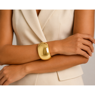 CHUNKY BRACELET BANGLE - GOLD 