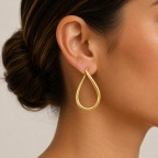 TEARDROP HOOP EARRING - GOLD 