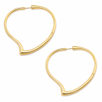 HEART HOOP EARRINGS - GOLD 