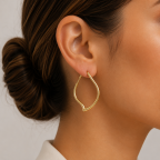 HEART HOOP EARRINGS - GOLD 