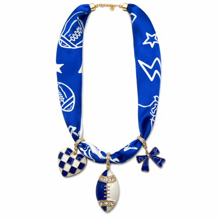 GAMEDAY SCARF NECKLACE - BLUE 