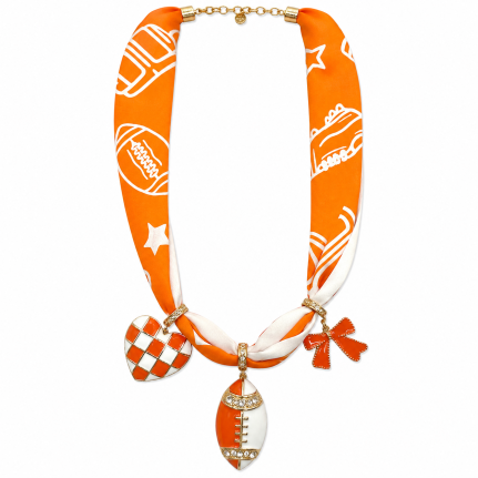 GAMEDAY SCARF NECKLACE - ORANGE 
