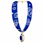GAMEDAY SCARF NECKLACE - BLUE & WHITE 