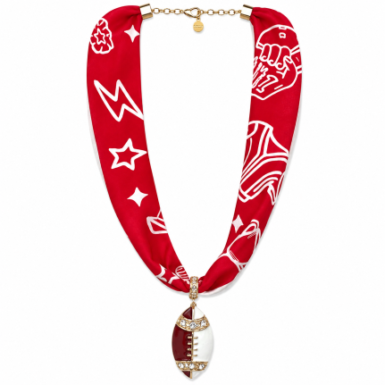 GAMEDAY SCARF NECKLACE - BURGUNDY 