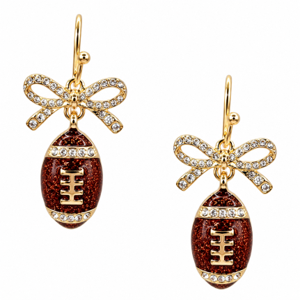 FOOTBALL EARRINGS - BROWN 
