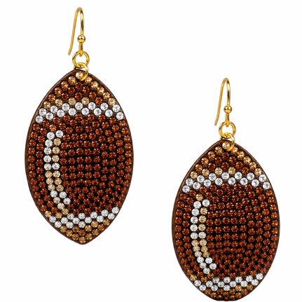 FOOTBALL EARRINGS - BROWN 