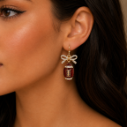 FOOTBALL EARRINGS - BROWN 