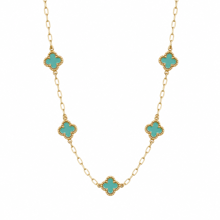 CLOVER NECKLACE - TURQUOISE