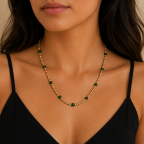 DOT NECKLACE - GREEN 