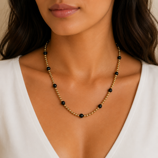 DOT NECKLACE - BLACK 