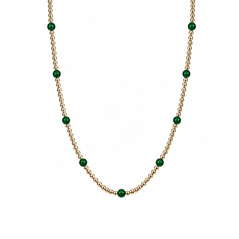DOT NECKLACE - GREEN 