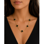 CLOVER NECKLACE - BLACK 