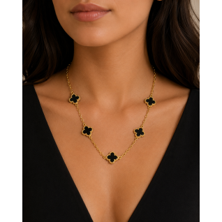 CLOVER NECKLACE - BLACK 