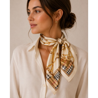 SILK SCARF - IVORY 