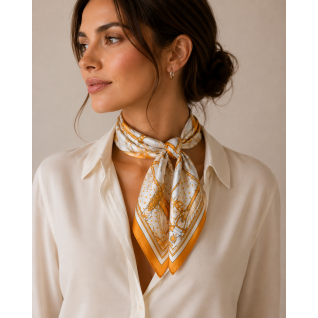 SILK SCARF - ORANGE 