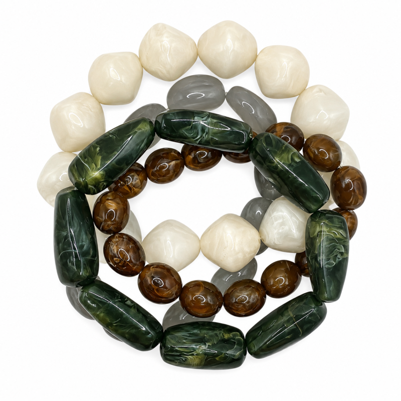 STONE BRACELET - OLIVE 