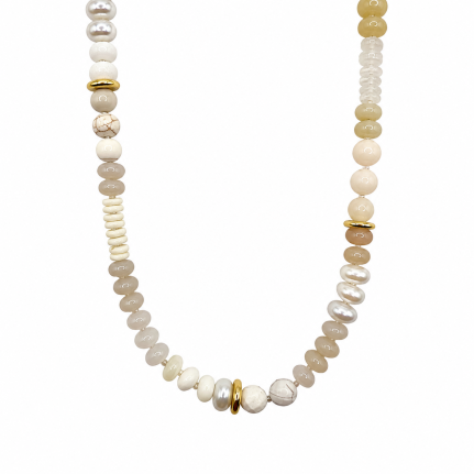 STONE BEAD NECKLACE - WHITE
