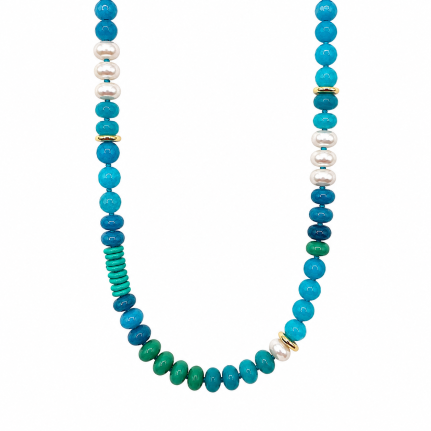 STONE BEAD NECKLACE - TURQUOISE 