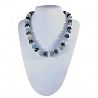 BEADED NECKLACE - GREY