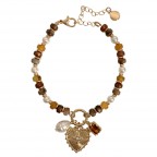 HEART BRACELET - BROWN 