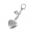 KEYCHAIN CHARM - HEART SILVER 