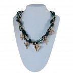 SCARF CHARM NECKLACE - GREEN 