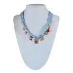 SCARF CHARM NECKLACE - HEARTS 