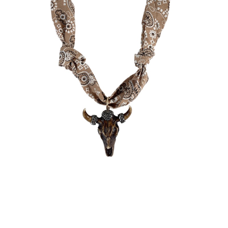 SCARF CHARM NECKLACE - LONG HORN 