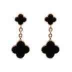 CLOVER DROP & DANGLE EARRINGS - BLACK 