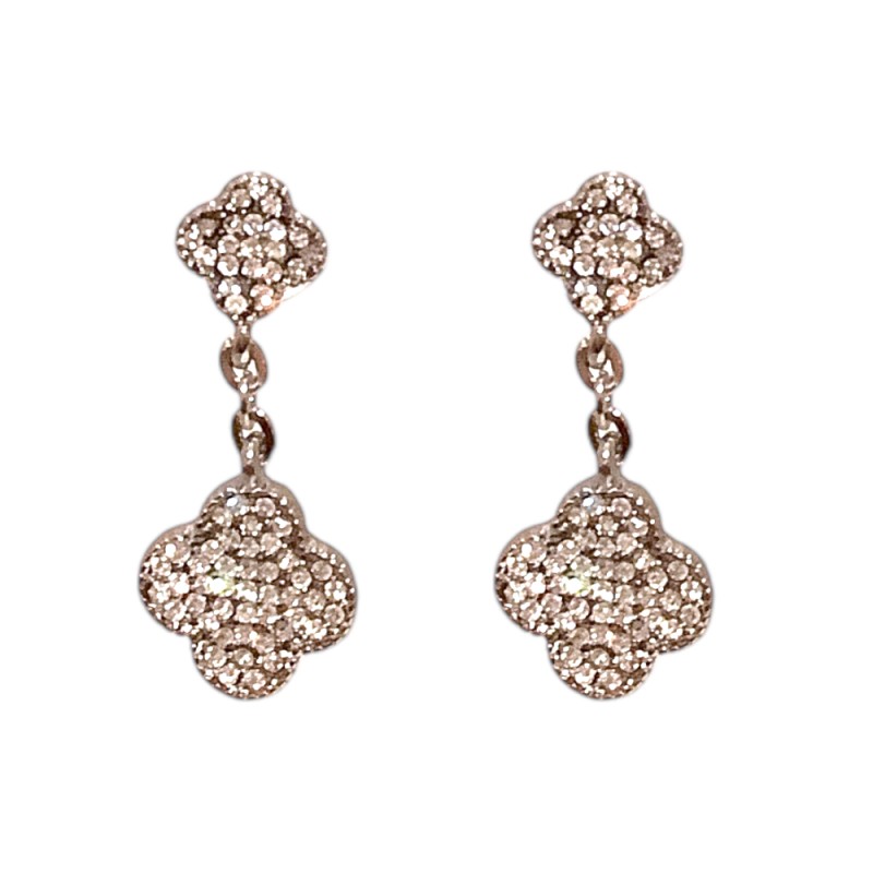 CLOVER DROP & DANGLE EARRINGS - SILVER 