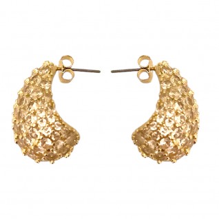 GOLD DIPPED RHINESTONE TEARDROP - GOLD