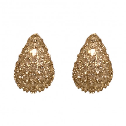 GOLD DIPPED RHINESTONE TEARDROP - GOLD