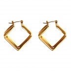 GOLD DIPPED GEOMETRIC EARRINGS - GOLD 