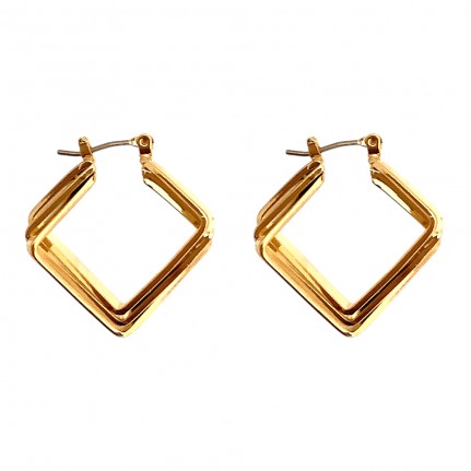 GOLD DIPPED GEOMETRIC EARRINGS - GOLD 