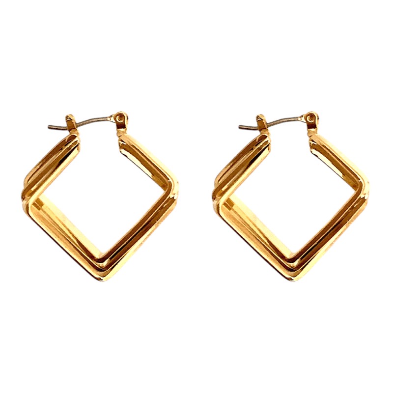 GOLD DIPPED GEOMETRIC EARRINGS - GOLD 