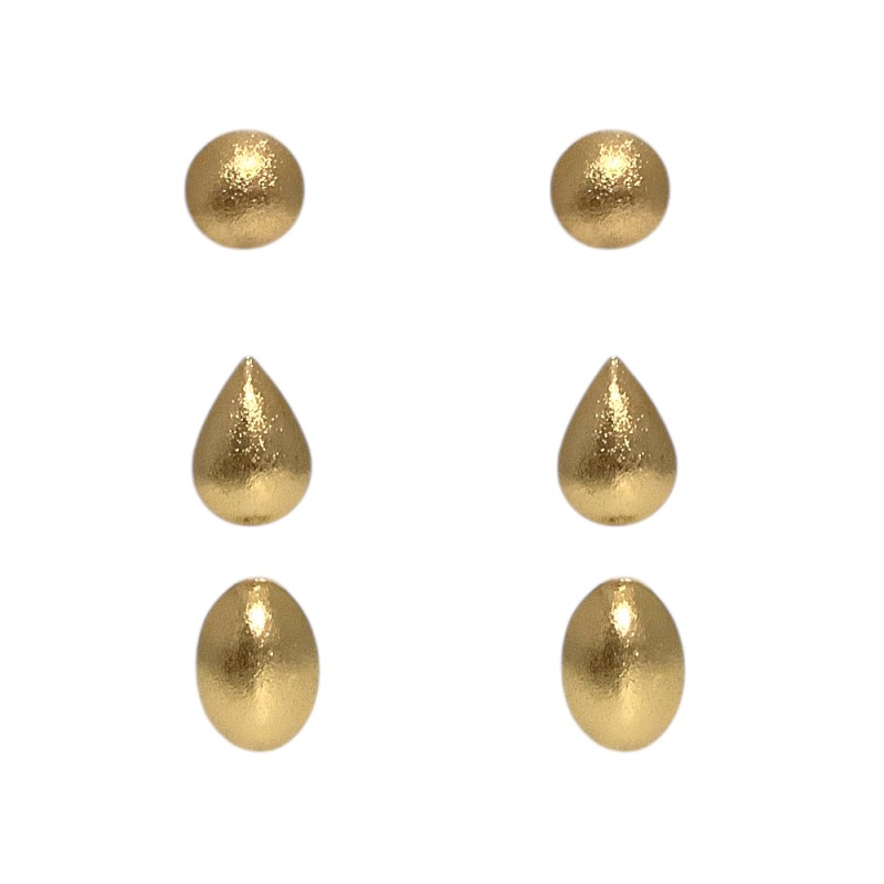 TEAR DROP EARRING SET - GOLD 