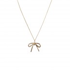 RIBBON BOW NECKLACE - GOLD DIPPED 