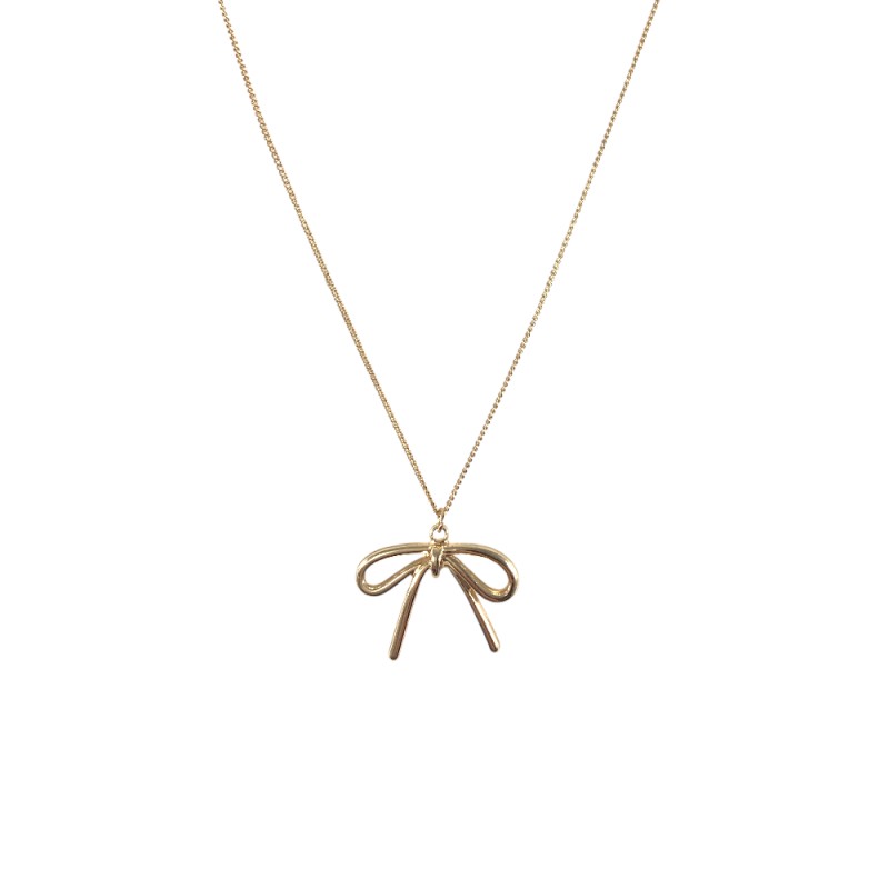 RIBBON BOW NECKLACE - GOLD DIPPED 