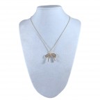 RIBBON BOW NECKLACE - GOLD DIPPED 