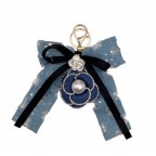 KEYCHAIN CHARM BOW - DENIM 