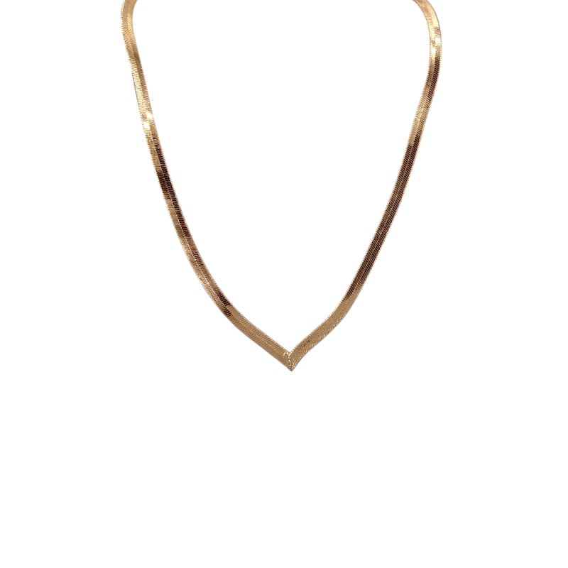 FLAT SNAKE CHAIN NECKLACE - GOLD 