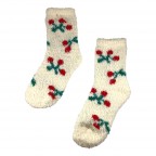 FUZZY CHRISTMAS SOCKS - IVORY 