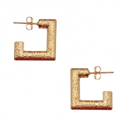 GEOMETRIC HOOP EARRINGS - GOLD DIPPED 