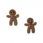 HOLIDAY EARRINGS - GINGERBREAD MAN 
