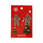 HOLIDAY EARRINGS - GINGERBREAD MAN 