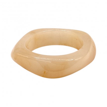 GEOMETRIC RESIN BANGLE - IVORY 