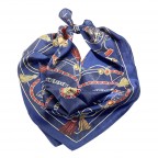 SILK SCARF - NAVY 